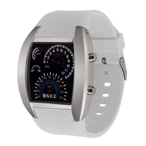 watches : Heren Horloge Zwart-Zilver - LED Snelheidsmeter - Stijlvol & Modern Design in Wit van Pantino