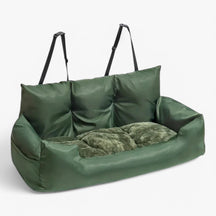 pets : Luxe Hondenbed voor Auto Cozyride - Militair Groen in Militair Groen van Pantino