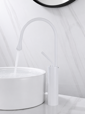 home & garden : Wastafelkraan Druppel Stijl Badkamer Draaibare Waterval Kranen - Goud Geborsteld Kort in wit hoog van Pantino