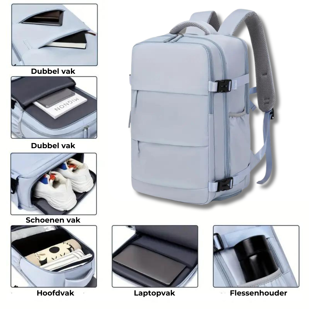 bags : Rugzak Blauw - WanderLux - Handbagage in van Pantino