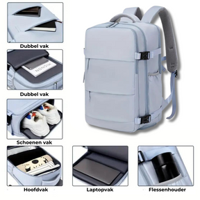 bags : Rugzak Blauw - WanderLux - Handbagage in van Pantino