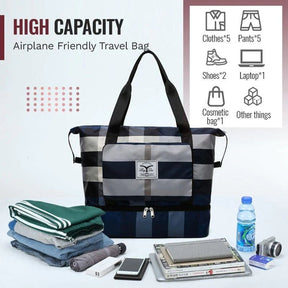 bags : Grote Travel Tas Blauw - Ruimtelijk Waterdicht Reizen - Nylon in van Pantino