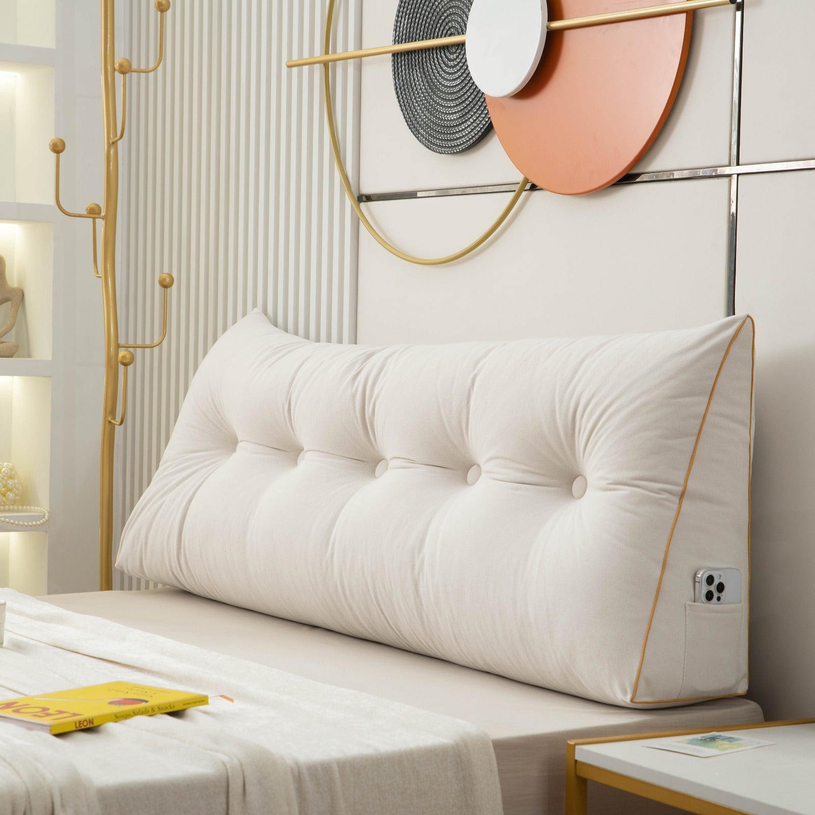 home & garden : Luxe Chic - Ergonomisch Wigkussen voor Ultiem Comfort - Donkergroen in Wit van Pantino