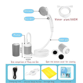 outdoor equipment : Portable Camping Shower - Overal Toegang tot een Comfortabele Douche - Grijs in van Pantino