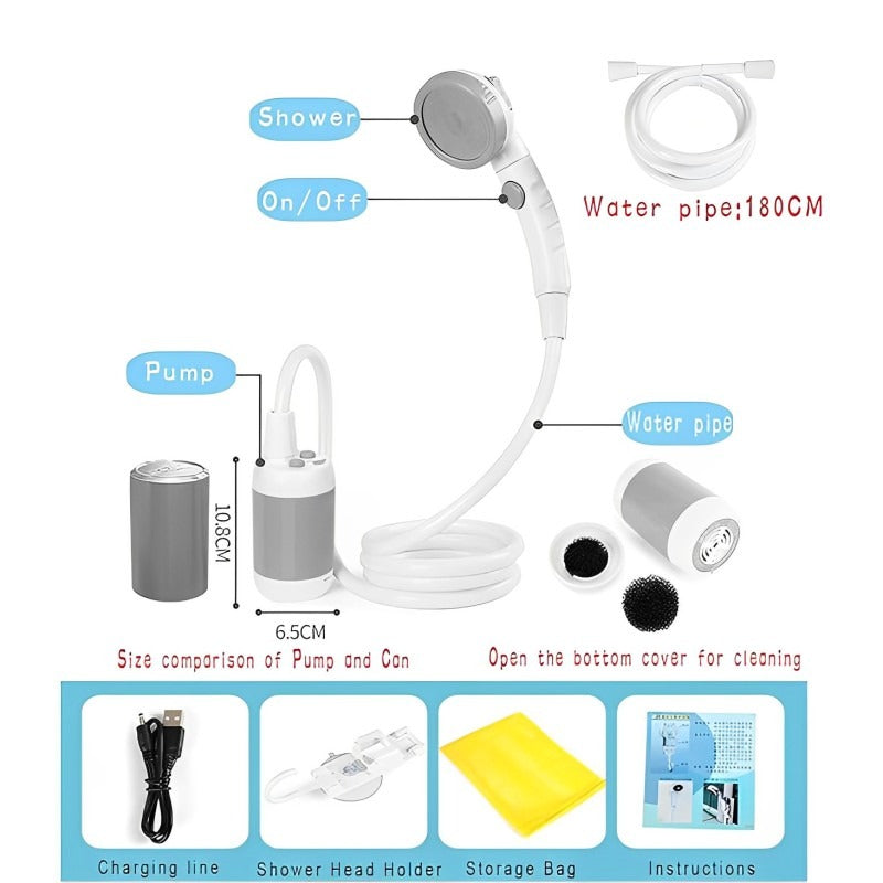 outdoor equipment : Portable Camping Shower - Overal Toegang tot een Comfortabele Douche - Grijs in van Pantino