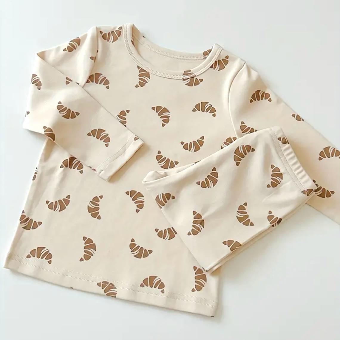 other : Schattige Croissant-Thema Pyjama Set voor Kinderen in van Pantino