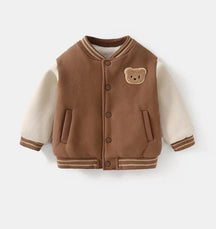 Jacket : Jas Kinderen Bruin - Exclusieve Beperkte Editie Honkbalbeer in Bruin van Pantino