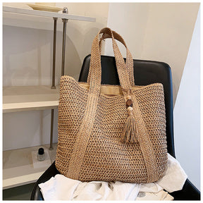 bags : Handtas Dames Bruin - EcoChic - Rattan in Bruin van Pantino