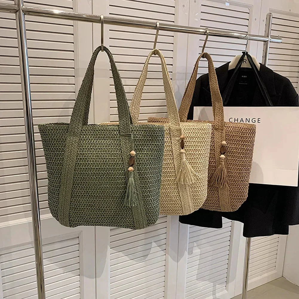 bags : Handtas Dames Bruin - EcoChic - Rattan in van Pantino