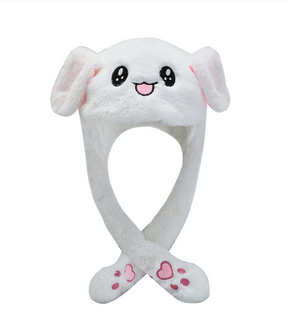 Hat : Moving Bunny Hat Baby - Blauw met Licht in Wit Konijn van Pantino
