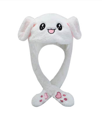 Hat : Moving Bunny Hat Baby - Blauw met Licht in Wit Konijn van Pantino