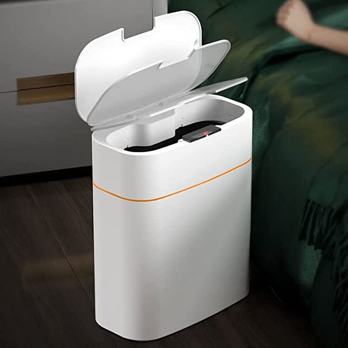 home & garden : Smart Prullenbak 13 L - Met Infrarood Sensor - Wit in Wit - USB van Pantino