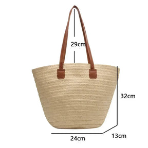 bags : Mandschoudertas Dames - Gevlochten Stro Rustiek Design - Stro in van Pantino