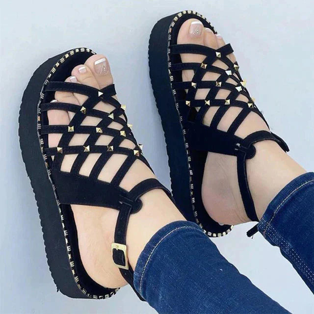 Sandals : Sandalen Dames Zwart - Stijlvolle Pastel Schuimzool - Brengt Elegantie en Comfort naar Elke Stap in Zwart van Pantino