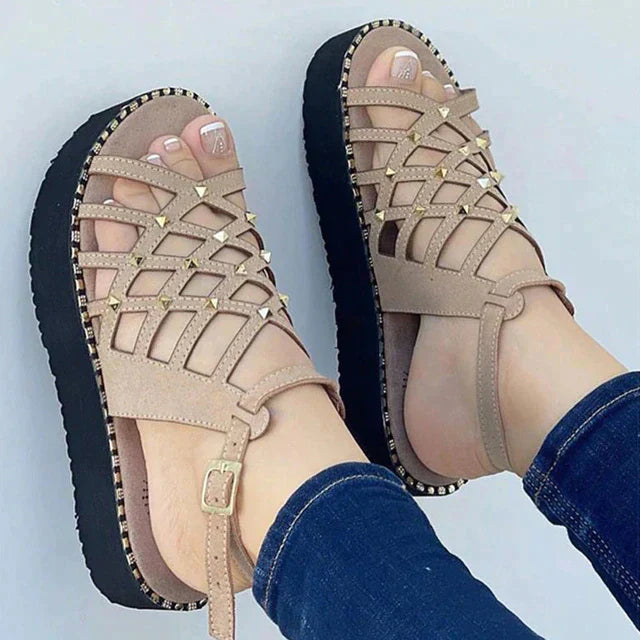 Sandals : Sandalen Dames Zwart - Stijlvolle Pastel Schuimzool - Brengt Elegantie en Comfort naar Elke Stap in Khaki van Pantino