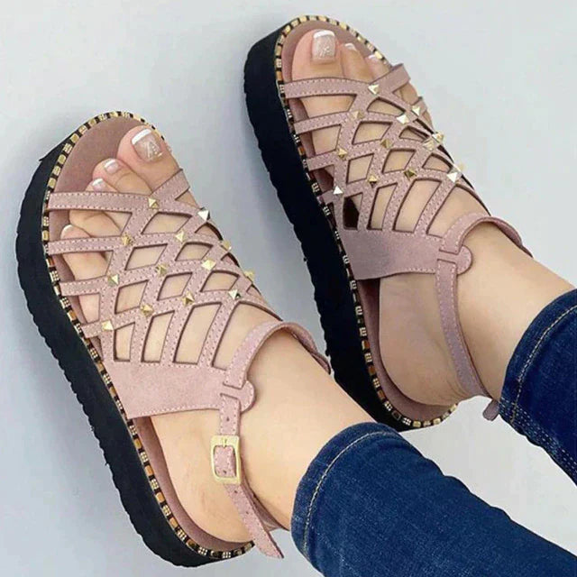Sandals : Sandalen Dames Zwart - Stijlvolle Pastel Schuimzool - Brengt Elegantie en Comfort naar Elke Stap in Roze van Pantino