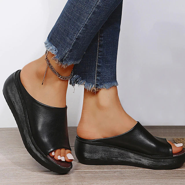 Sandals : Sandalen Dames Bruin - Comfortabele Orthopedische - Brengt Ondersteuning en Elegantie in Zwart van Pantino