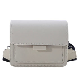women's crossbody bag : Vierkante Crossbody Tas Dames - Verstelbare Schouderband - PU-Leer in Wit van Pantinoshop