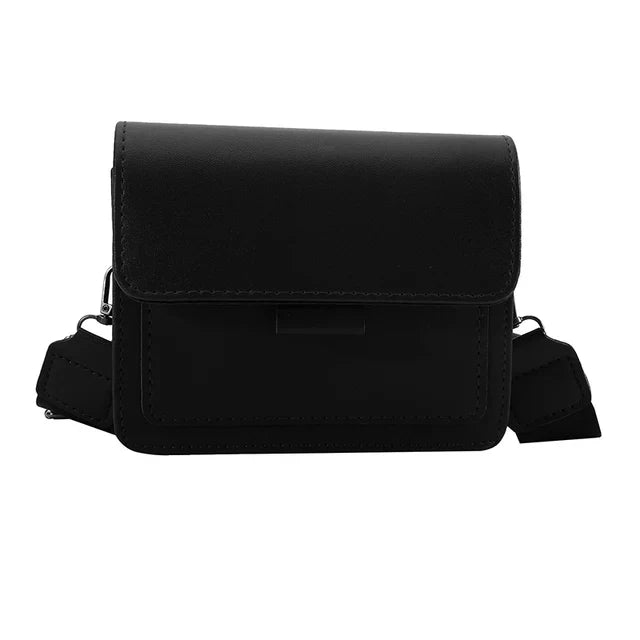 bags : Vierkante Crossbody Tas Dames - Verstelbare Schouderband - PU-Leer in Zwart van Pantino