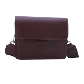 bags : Vierkante Crossbody Tas Dames - Verstelbare Schouderband - PU-Leer in Donker bruin van Pantino