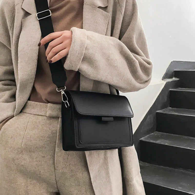 bags : Vierkante Crossbody Tas Dames - Verstelbare Schouderband - PU-Leer in van Pantino