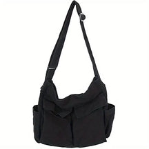 bags : Crossbody Tas Dames Zwart - Vintage Canvas Handtas voor dagelijks gebruik in zwart van Pantino