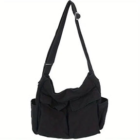 bags : Crossbody Tas Dames Zwart - Vintage Canvas Handtas voor dagelijks gebruik in zwart van Pantino