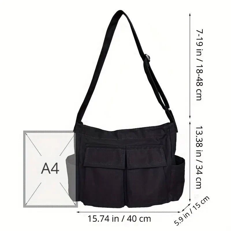 bags : Crossbody Tas Dames Zwart - Vintage Canvas Handtas voor dagelijks gebruik in van Pantino