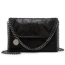 bags : Clutch Dames Bruin - Isabel Suède met Kettingdetail in Zwart van Pantino
