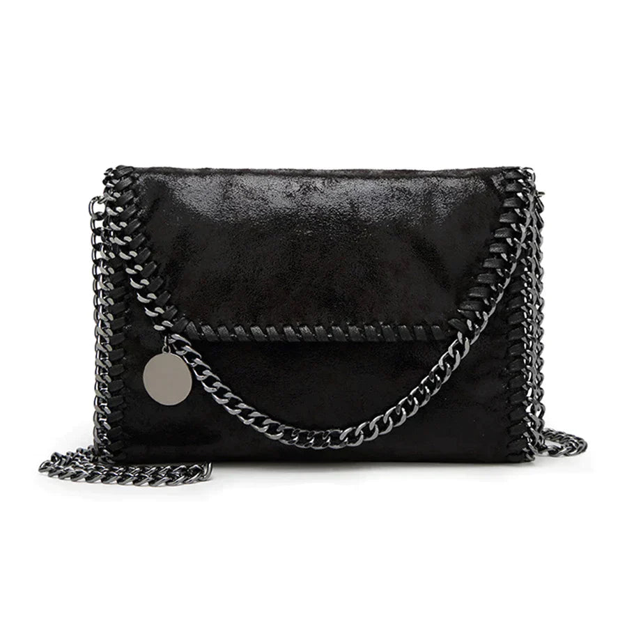 bags : Clutch Dames Bruin - Isabel Suède met Kettingdetail in van Pantino