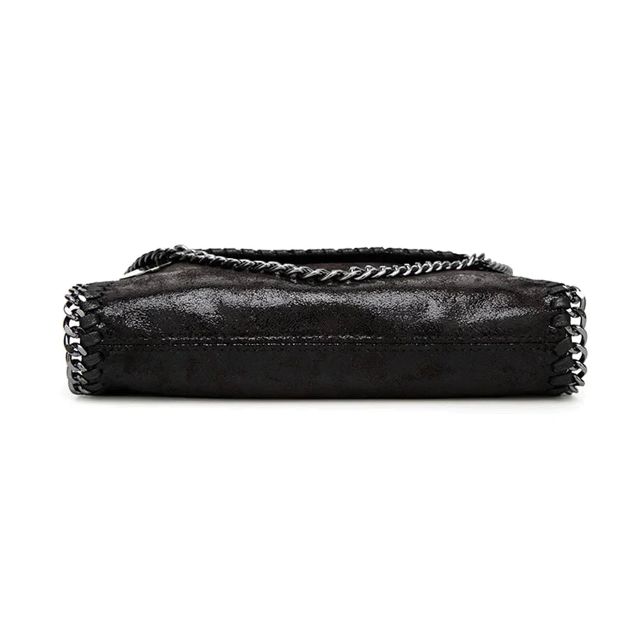 bags : Clutch Dames Bruin - Isabel Suède met Kettingdetail in van Pantino