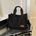 Skuldertaske Sort - Stilfuld Corduroy