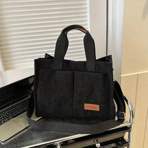 bags : Schoudertas Zwart - Stijlvolle Corduroy in Zwart van Pantino