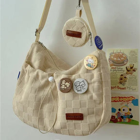 bags : Harajuku Crossbody Tas Dames Wit - Japanese Streetstyle - Synthetisch Leer in Wit 35 x 24 x 10cm van Pantino