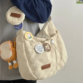 bags : Harajuku Crossbody Tas Dames Wit - Japanese Streetstyle - Synthetisch Leer in van Pantino