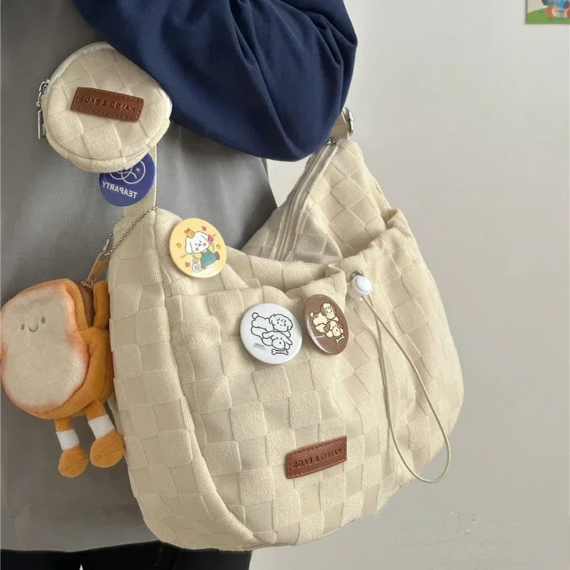 bags : Harajuku Crossbody Tas Dames Wit - Japanese Streetstyle - Synthetisch Leer in van Pantino