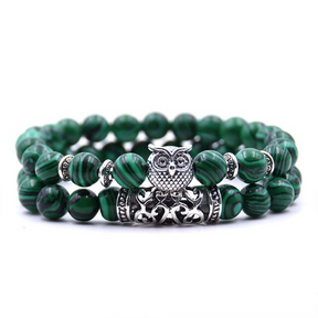 Bracelet : Armband Dames Blauw - Uil Steen 8mm in Groen van Pantino