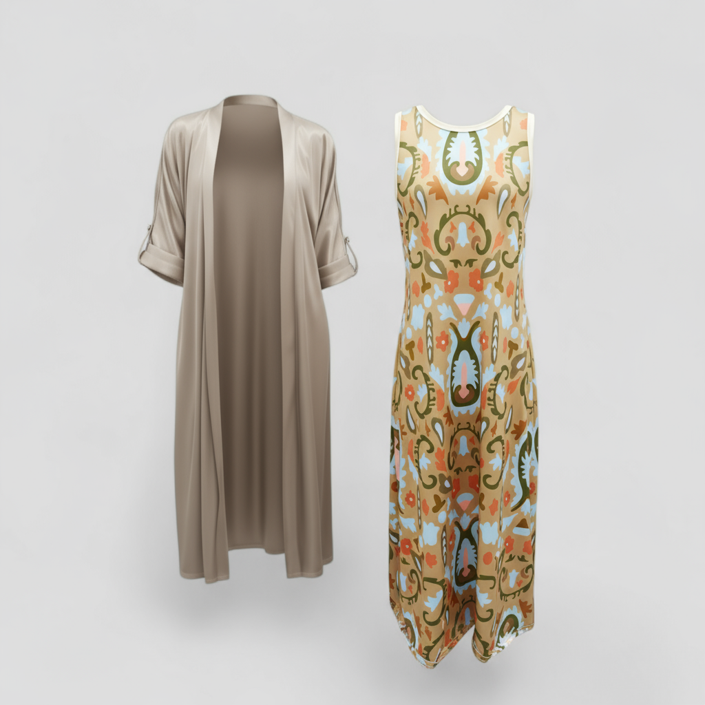Dress : Tweedelige Set Dames voor Comfort en Stijl - Rood in Grijs van Pantino