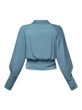 Blouse Dames - Gedrapeerde V-hals, Elegant en Stijlvol