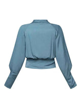 Blouse Dames - Gedrapeerde V-hals, Elegant en Stijlvol