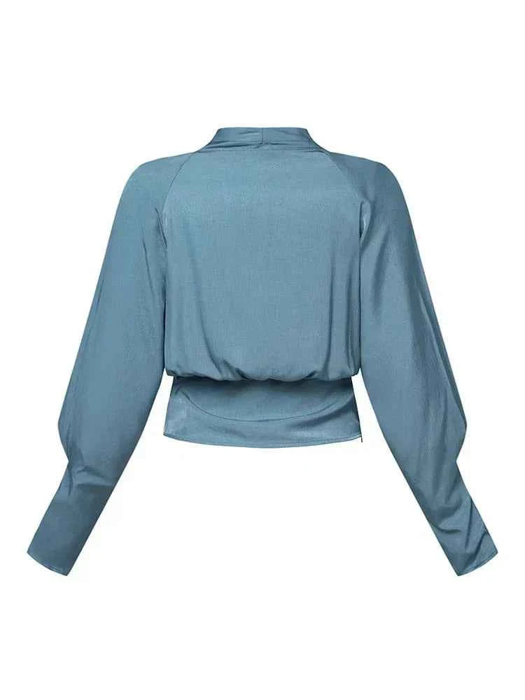 Blouse : Blouse Dames - Gedrapeerde V-hals, Elegant en Stijlvol in van Pantinoshop