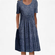 Dresses : Dames Zomerjurk van Lichtgewicht Ademend Katoen S-XL - Diverse Kleuren in Blu van Pantinoshop
