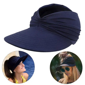 outdoor equipment : Strandhoed Dames - Groot Vizier Opvouwbare Zonnehoed - Stro in Marineblauw Een maat van Pantino