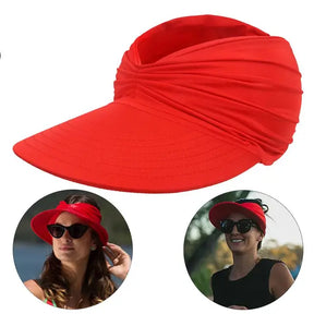 outdoor equipment : Strandhoed Dames - Groot Vizier Opvouwbare Zonnehoed - Stro in Rood Een maat van Pantino