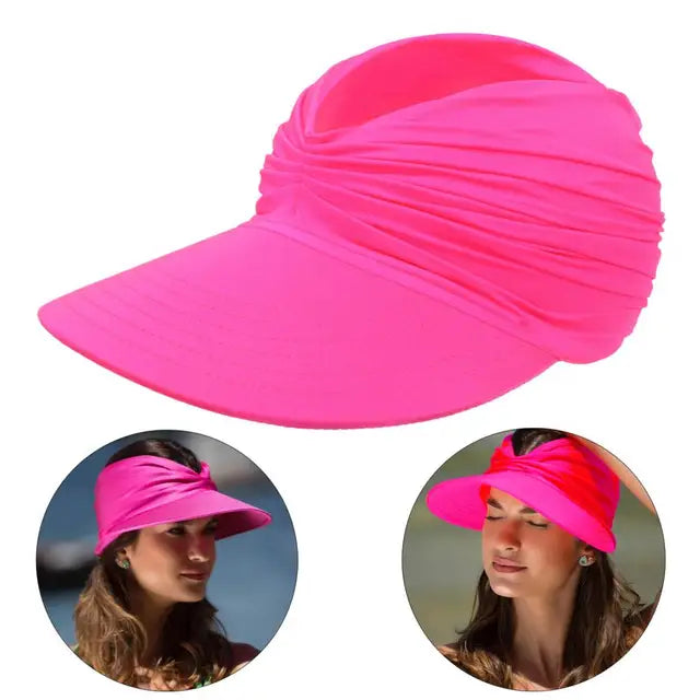 outdoor equipment : Strandhoed Dames - Groot Vizier Opvouwbare Zonnehoed - Stro in Barbie Roze Een maat van Pantino