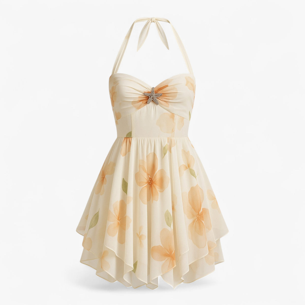 Women's Dress : Mini Jurk Dames - Zomer met Floreal Design in XL van Pantino