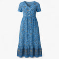 Abito estivo donna con stampa floreale casual - blu