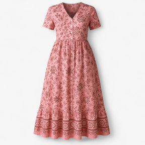 Women's Dress : Zomerjurk Dames met Bloemenprint Casual - Blauw in Roze van Pantino