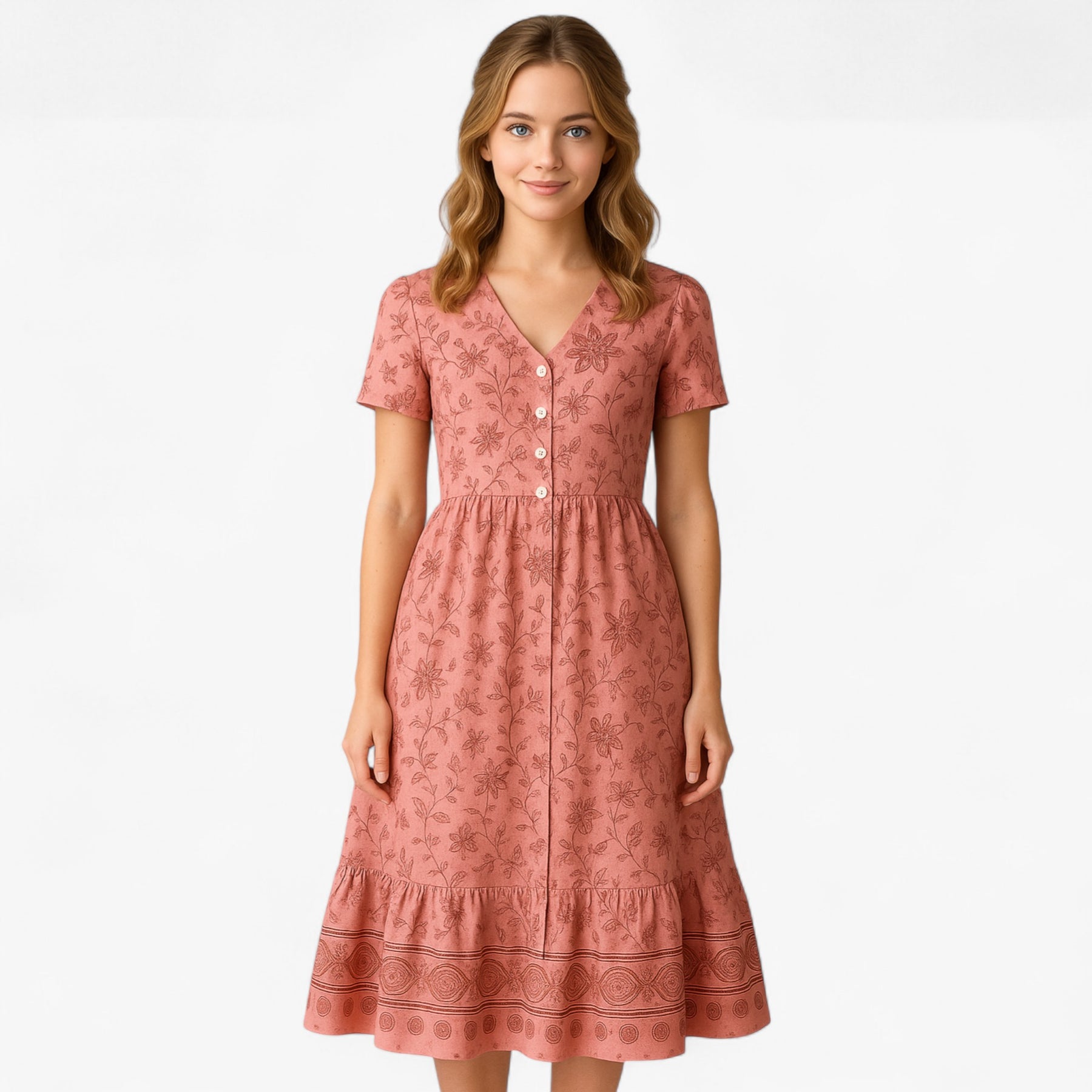 Women's Dress : Zomerjurk Dames met Bloemenprint Casual - Blauw in van Pantino