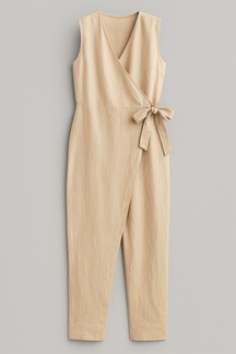 Jumpsuit : Jumpsuit Dames Zonder Mouwen - Rood in Beige van Pantino